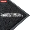 Close-up of a black doormat with text overlay. Produktbild-Vorschau