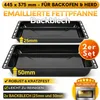 ICQN Fettpfanne 445 x 375 mm 25 und 50 mm, 2er Emailliert Produktbild-Vorschau 1