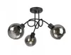 A black ceiling light with three smoked glass bulbs. Produktbild-Vorschau