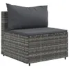 vidaXL 10-tlg. Garten-Lounge-Set mit Kissen Grau Poly Produktbild-Vorschau 4