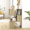A wooden bookshelf with books and decorative items in a room with natural light. Podgląd zdjęcia produktu