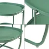 A collage of close-up shots of a green metal side table. Náhled obrázku produktu
