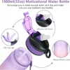 Wasserflasche mit Maß und Strohhalm 1l ombre lila mit Produktbild-Vorschau 3