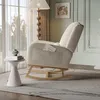 Fauteuil à bascule ProximaX en lin beige avec poche Voir les images du produit 6