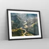 Gerahmtes Poster - Schwarzer Rahmen - Berge Weg Wald - Produktbild-Vorschau 8