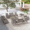vidaXL 16-tlg. Garten-Lounge-Set mit Auflagen Poly Rattan Produktbild-Vorschau 2