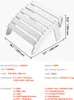 A white Adirondack ottoman is shown from a diagonal angle with dimensions and specifications overlaid. Voir les images du produit