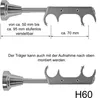 Innenlauf Edelstahl Look Gardinenstange 20mm Wandträger Produktbild-Vorschau 3
