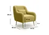 Hanah Home, Sevilla Armchair - Yellow, Ohrensessel, Gelb, Produktbild-Vorschau 4