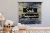 MuchoWow® Wandteppich Wandbehang Zitat - Glück - Gold - Produktbild-Vorschau 3