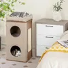 COSTWAY 3-stöckige Kratztonne Katzentonne, Kratzbaum mit Produktbild-Vorschau 2
