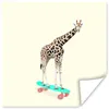 MuchoWow® Poster Giraffe - Muster - Skateboard - Rosa - Produktbild-Vorschau 1