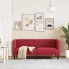 Pohovka Chesterfield 2místná vínová umělá kůže Náhled obrázku produktu 3