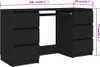 Scrivania nera 140x50x77 cm in materiale ligneo Anteprima dell’immagine prodotto 6