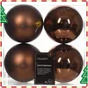 Weihnachtskugeln Kunststoff 10cm 4 Stück - Espressobraun Produktbild-Vorschau 4