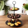 Vilde | Etagère - Noir - 34 cm - En porcelaine - 3 étages - Voir les images du produit 2