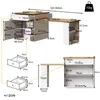 Îlot de cuisine extensible Flieks avec tiroirs et Voir les images du produit 6