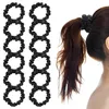 12 Stück Seide Haargummis Schwarz Elastische Haargummi Produktbild-Vorschau 5