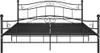 vidaXL vidaXL - Rama łóżka - metalowa - czarna - 140x200 - Podgląd zdjęcia produktu 2