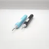 Two electric toothbrushes, one blue and one black, are placed diagonally on a white surface. Anteprima dell’immagine prodotto