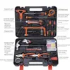 An open tool kit with various tools neatly arranged inside. Produktbild-Vorschau