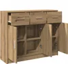 vidaXL Artisan dubový príborník 91x28x75 cm materiál na Náhľad obrázku produktu 5