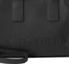 Close-up of a black Valentino bag showing the embossed brand name. Voir les images du produit