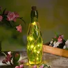 LED Dekoflasche mit Juteseil und LED Drahtlichterkette - Leuchtflasche - H: 28cm - grün Produktbild-Vorschau