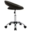 A studio shot of a brown artificial leather stool on wheels. Náhľad obrázku produktu