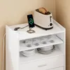 SoBuy Küchenwagen FSB09-E-W mit Ladestation, Toaster und Gläsern auf der Oberfläche Produktbild-Vorschau
