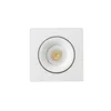 A white square recessed light fixture with a black ring around the bulb. Náhľad obrázku produktu