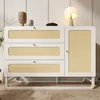 Flieks Kommode Wohnzimmerschrank Rattan mit 3 Schubladen Produktbild-Vorschau 3