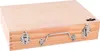 A wooden box with metal latches and a handle, on a white background. Podgląd zdjęcia produktu