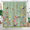 Duschvorhang 180 x 180 cm mit Blumen- und Vogelmuster, Produktbild-Vorschau 2