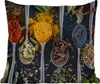 MuchoWow® Outdoor Kissen - Gewürze - Löffel - Schwarz - Produktbild-Vorschau 1