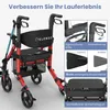 ELONEO 2in1 Rollstuhl Rollator faltbar und leicht mit Sitz, Produktbild-Vorschau 2