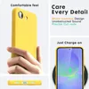 Collage of images showing a yellow phone case, highlighting its features and use. Produktbild-Vorschau