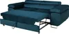 A teal sofa bed is shown with the bed pulled out. Podgląd zdjęcia produktu