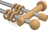 Interdeco Gardinenstange / Vorhangstange Silbergrau / Buche Produktbild-Vorschau 1