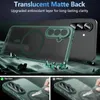 A product image showcasing a green phone case with a magnetic ring, placed on a dark, textured surface with crystal-like formations. The image also includes smaller inset images comparing 'Our Case' with 'Others'. Podgląd zdjęcia produktu