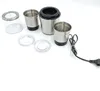 Several parts of an electric coffee grinder are laid out on a white background. Produktbild-Vorschau