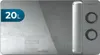 A microwave oven with a graphic overlay indicating its capacity. Produktbild-Vorschau