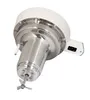 A close-up, angled view of a kitchen appliance with a stainless steel body and a white top, set against a plain white background. Produktbild-Vorschau