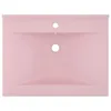 vidaXL Lavabo con foro per rubinetto rosa opaco 60x46 cm in Anteprima dell’immagine prodotto 3