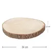 Holzscheibe Baumscheibe Deko Hochzeit 1 Stück 34 cm x 3,5 cm Tisch-Deko Geburtstag Sommer-Party Mottoparty DIY Dekoration Voir les images du produit