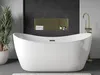 A modern bathroom scene featuring a freestanding bathtub and a gold faucet. Voir les images du produit