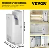VEVOR Vysoušeč rukou 2000W Komerční elektrický vysoušeč Náhled obrázku produktu 7