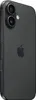 A close-up, angled view of the back of a black iPhone. Produktbild-Vorschau