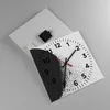 Wanduhr - Quadrat - Glasuhr - Abstraktion Schwarzweiß Produktbild-Vorschau 2