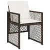 vidaXL 7-tlg. Garten-Essgruppe mit Kissen Braun Poly Rattan Produktbild-Vorschau 4
